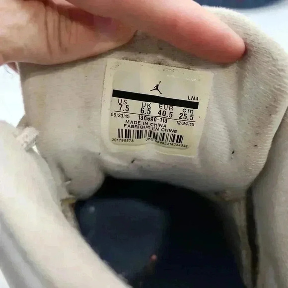 Air Jordan Men's Leather 12 Retro French Blue 2016 Sneaker Shoes White Size 7.5 - Picture 10 of 10